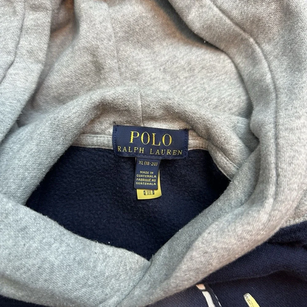 Polo Ralph Lauren Hoodie Youth Xl Multicolor Polo Bear Fleece Pullover Graphic